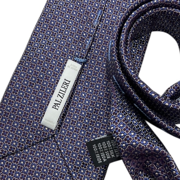 PAL ZILERI Navy/Blue/Purple Geometric Silk LUXURY Tie ITALY - Picture 5 of 6